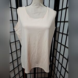 Set Of 2 Chico's Size 3 (16/18)  Microfiber Tanks  One Beigh One Light Peach